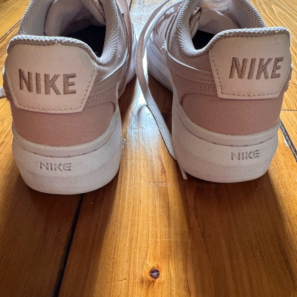 Nike Pink and White Sneakers Classic Athletic Design